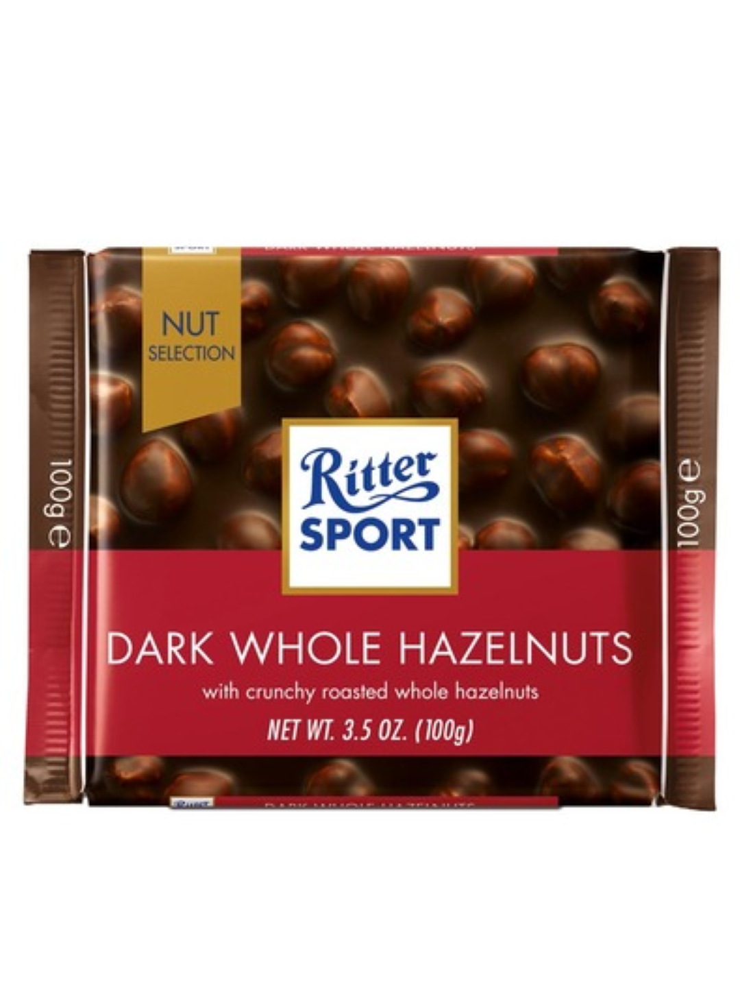 RITTER SPORT DARK WHOLE HAZELNUT CHOCOLATE 100